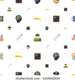 head icons pattern seamless. Included editable flat woman hat, User, pirate, Cognitive Science, fish bone, AI Decision, Brain storm, Deep learning icons. head icons for web and mobile.