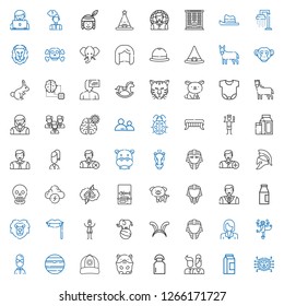 head icons set. Collection of head with brain, milk, users, hamster, cap, venus, user, monkey, businesswoman, egyptian, ears, elephant, woman. Editable and scalable head icons.