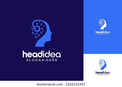 Head idea brain technology modern logo design