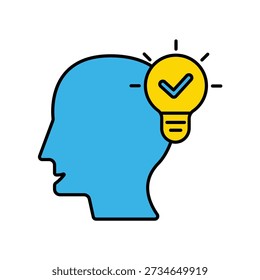 head idea concept line icon. Simple element illustration. head idea concept outline symbol design.