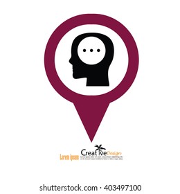 Head with idea. Conceptual image.thought process.vector  illustration