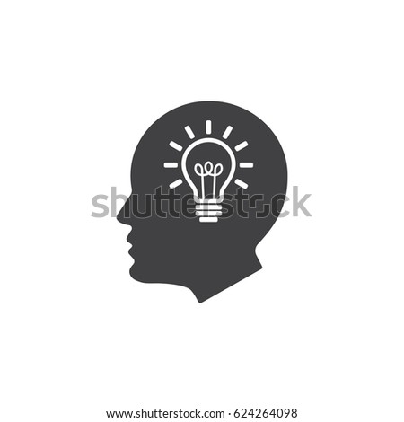 Head idea icon. bulb concept vector illustration