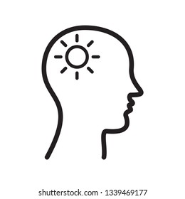 Head idea icon flat style trendy