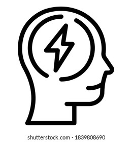 Icono de idea de cabezal. Icono de vector de idea de cabeza de contorno para diseño web aislado en fondo blanco