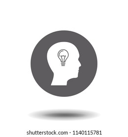 Head idea icon vector, solid illustration, pictogram isolated on white