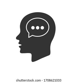Head idea icon vector, solid illustration, isolated on white