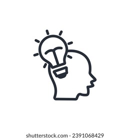 head idea icon. vector.Editable stroke.linear style sign for use web design,logo.Symbol illustration.