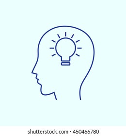 Head & Idea Line icon. Eps-10.