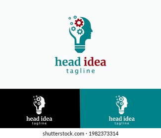 head idea logo concept creative design template