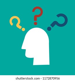 Head idea and question mark icon vector