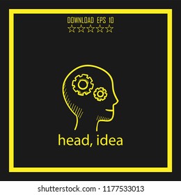 head, idea  sketch vector icon