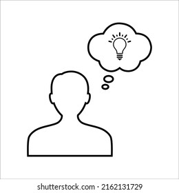 Head, idea, thinking icon. Outline vector graphics.