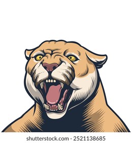 Ilustração da cabeça de um Cougar irritado