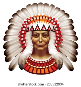 The head of an Indian chief