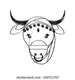head indian sacred cow fertility and maternity symbol vector illustration eps 10