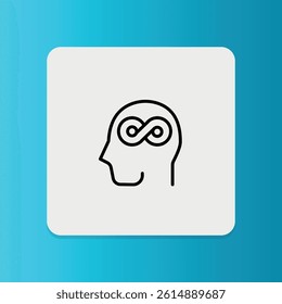 Head with infinity symbol, representing limitless mental potential and free thinking.