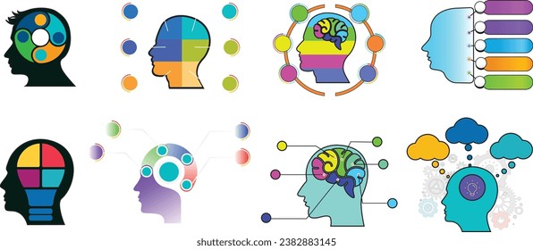 Head infographic vector design template