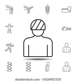 head, injury, bone icon. Simple thin line, outline vector element of Bone injury icons set for UI and UX, website or mobile application