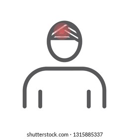 Head Injury line icon. Vector illustration for websites.