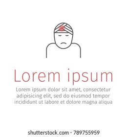 Head Injury line icon. Vector illustration for websites.