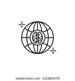 Head intelligence brain globe icon. Element of brain concept