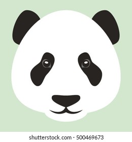 head isolated panda, cartoon vector