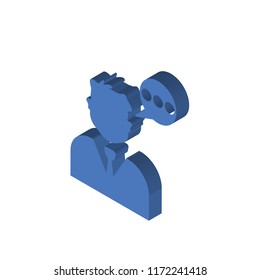 Head isometric left top view 3D icon