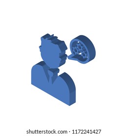 Head isometric left top view 3D icon