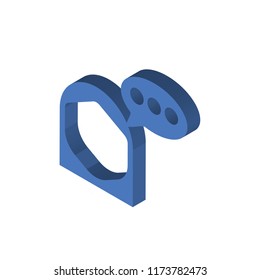 Head isometric left top view 3D icon