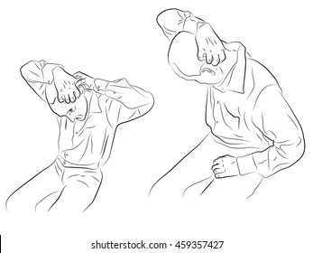 head itch, allergy, a man scratching his head