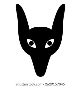 ícone chacal cabeça cor preta vetor ilustração imagem estilo plano simples