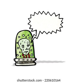 head in jar cartoon