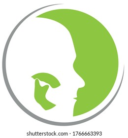 Head and jaw, dentist and orthodontics logo