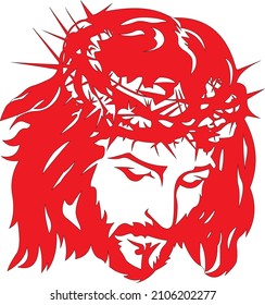 Head of Jesus Christ wearing a crown of thorns