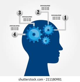 head jigsaw infographic vector