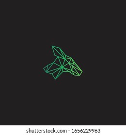 Kopf Kangaroo polygonal, Origami, Monogramm Logo Design Premium