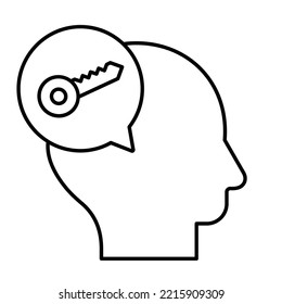 Head Key Outline Vector Icon which can easily modify or edit

