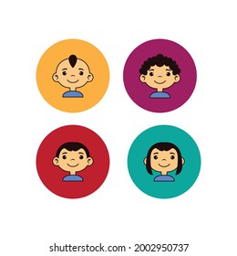 head kids in a circle flat vector image
