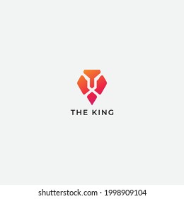 head king lion mascot logo