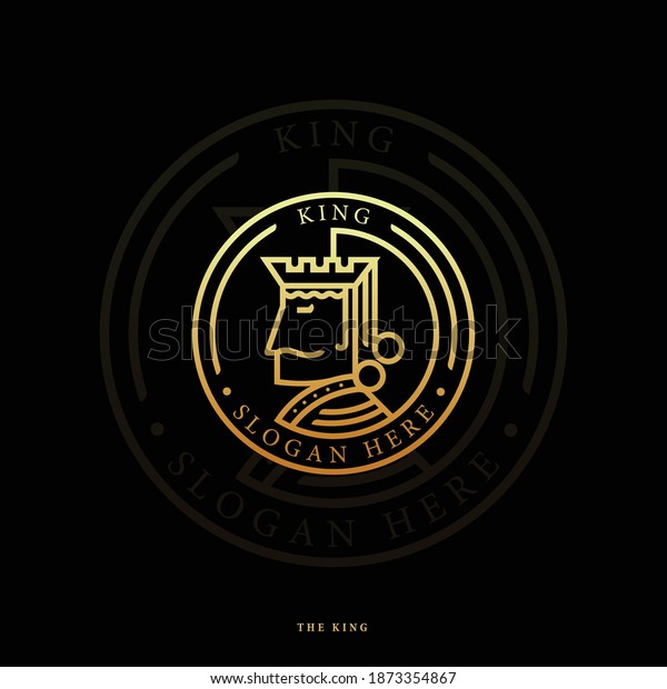 Head King Logo Illustration Made Modern Stock Vector (Royalty Free