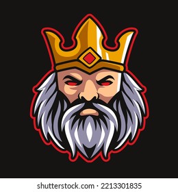 head king mascot logo gaming illustration