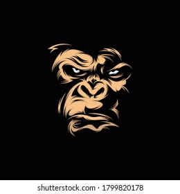 head kingkong mascot logo illustration