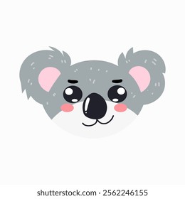 head koala cartoon illustration character. animal forest cartoon