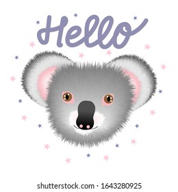 head koalas in children's cartoon style