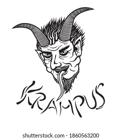 Head of Krampus vector illustration