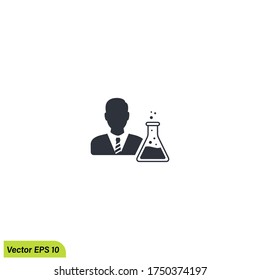 head of the laboratory icon illustration simple design element logo template