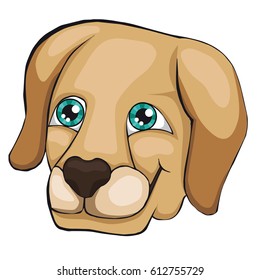 The head of the labrador retriever. Cartoon style.