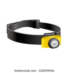 Head Lamp, Flashlight, Realistic vector illustration