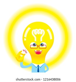 head lamp smile for click some idea vector illustration