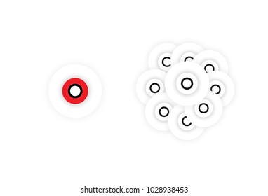 Head leader and teamwork button chest game business concept abstract background vector illustration